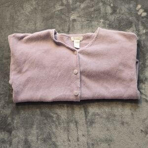 Christopher And Banks Liliac Full Button Rolled Hem Sweater Size Medium